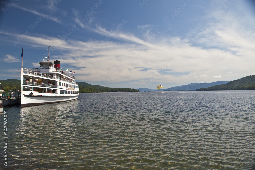 Steam boat at Lake George..