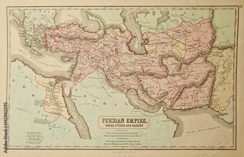 Persian Empire. Ancient map of the world. Ancient map of the world . Published by George Philip and son at London 1857 and  are not subject to copyright.