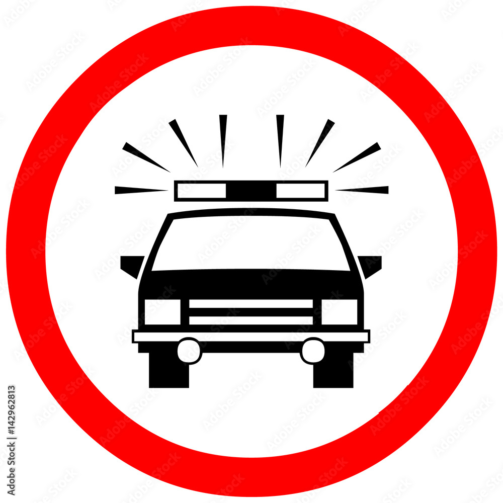 police reserved way, passage, control, checkpoint, stop warning sign symbol on white background. police reserved way, passage, control, checkpoint, stop warning sign symbol on white background.