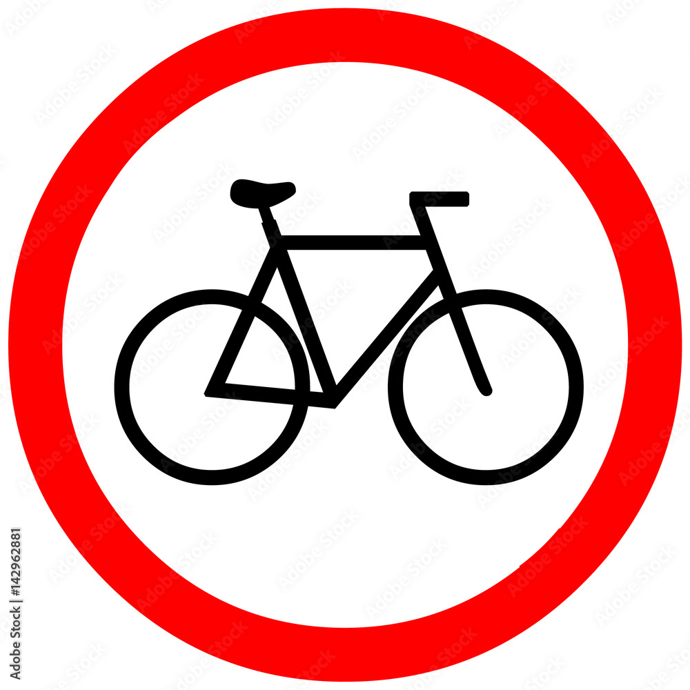bike road, way, passage warning sign symbol on white background. bike road, way, passage warning sign symbol on white background.