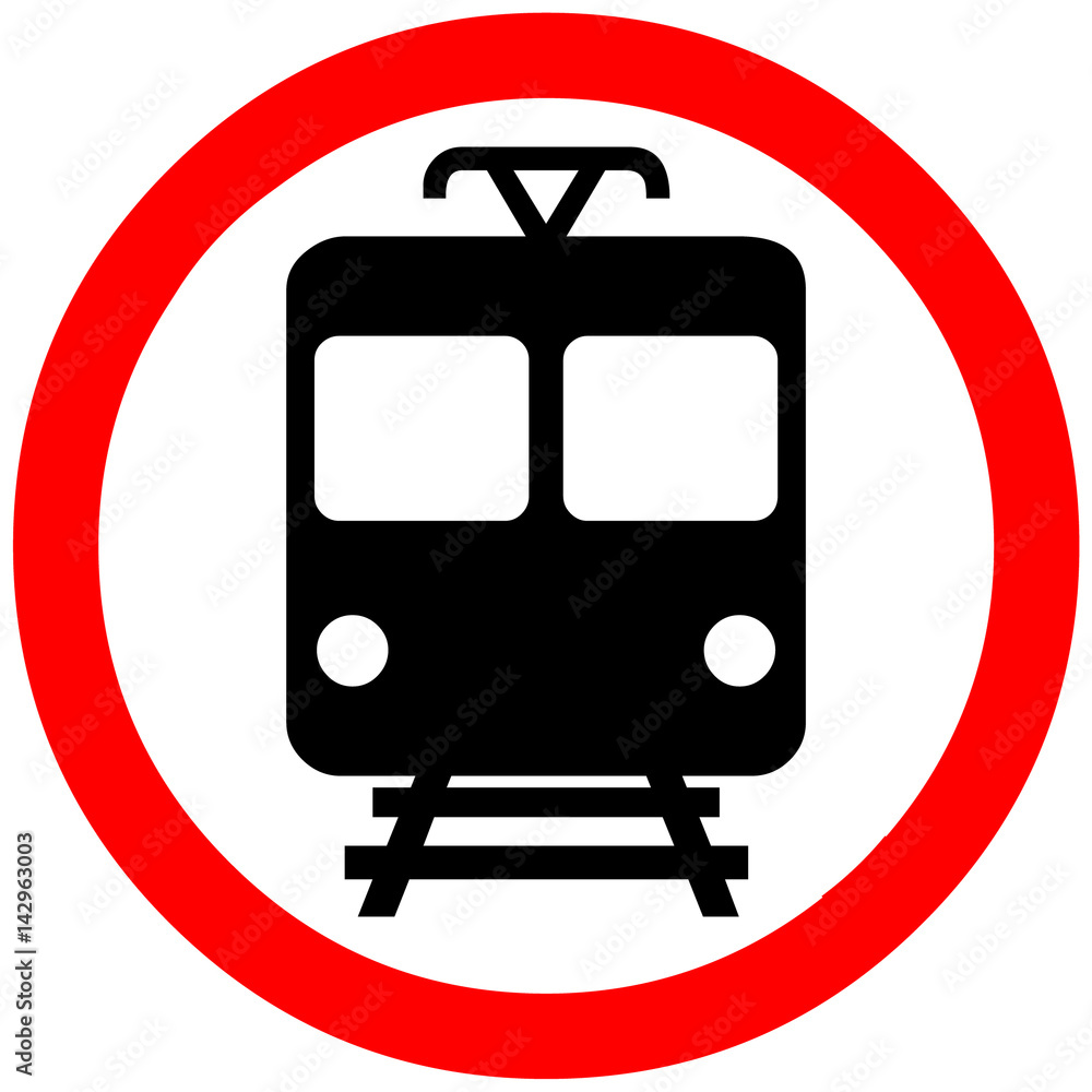 train station passage stop warning sign symbol on white background. train station passage stop warning sign symbol on white background.
