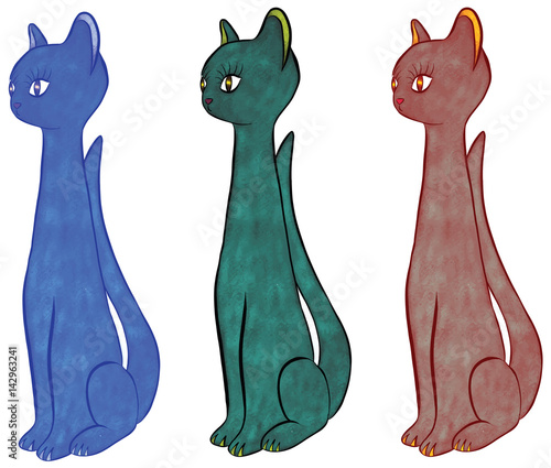 Egyptian Style Cat Illustration Vector