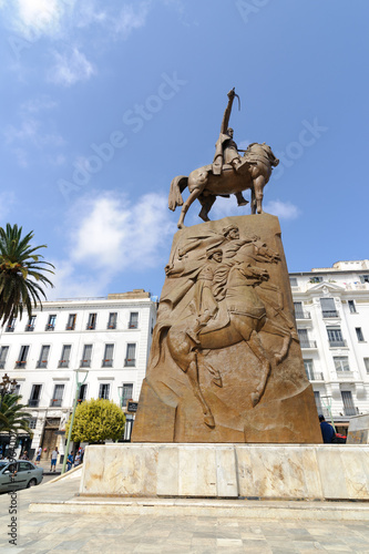 Monument Emir Abdelkader or Abdelkader El Djezairi was Algerian Sharif religious and military leader who led struggle against French colonial invasion in mid 19th cent photo