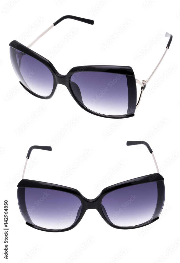 Black sunglasses on white background Black sunglasses on white background
