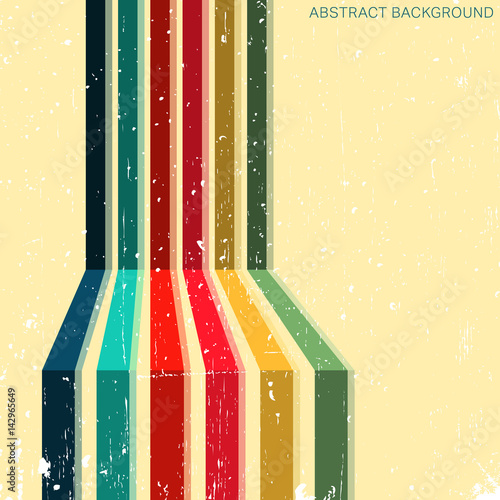 Vintage background with colored stripes