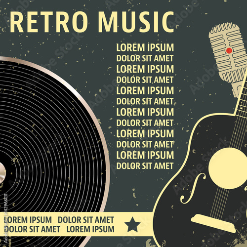 Retro music poster template