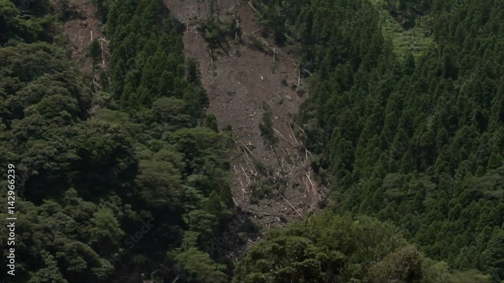 Landslide caused by earthquake in Minamiaso, Kumamoto, Japan Landslide caused by earthquake in Minamiaso, Kumamoto, Japan