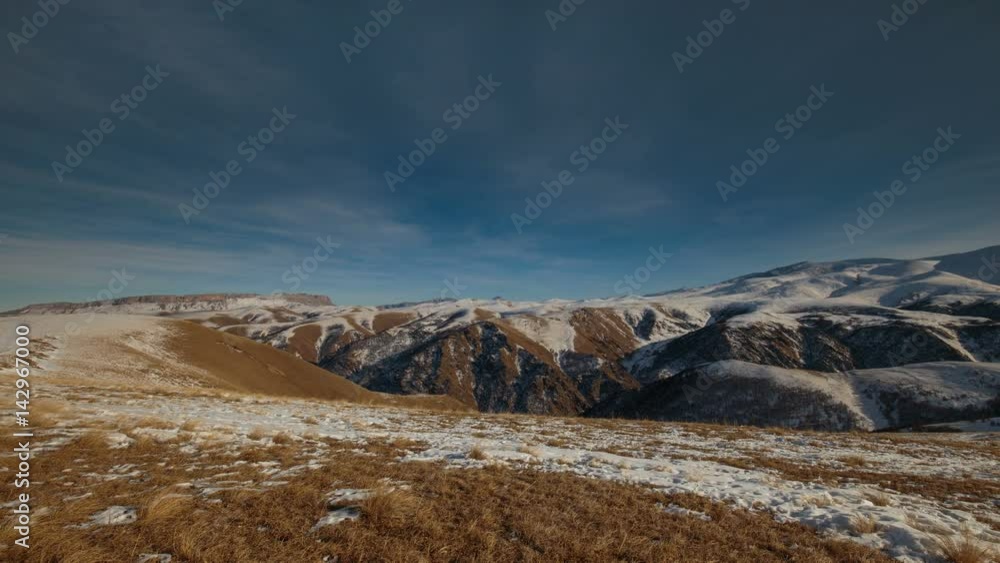 Russia, timelapse. The formation and movement of clouds above the volcano Elbrus in the Caucasus Mountains in winter. Russia, timelapse. The formation and movement of clouds above the volcano Elbrus in the Caucasus Mountains in winter.
