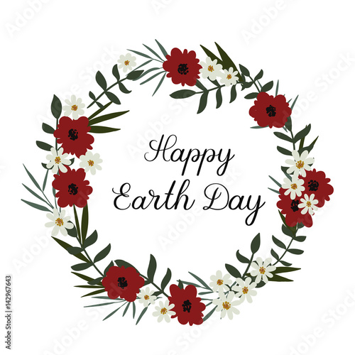 Happy Earth Day hand lettering card. Vector calligraphy illustration. photo