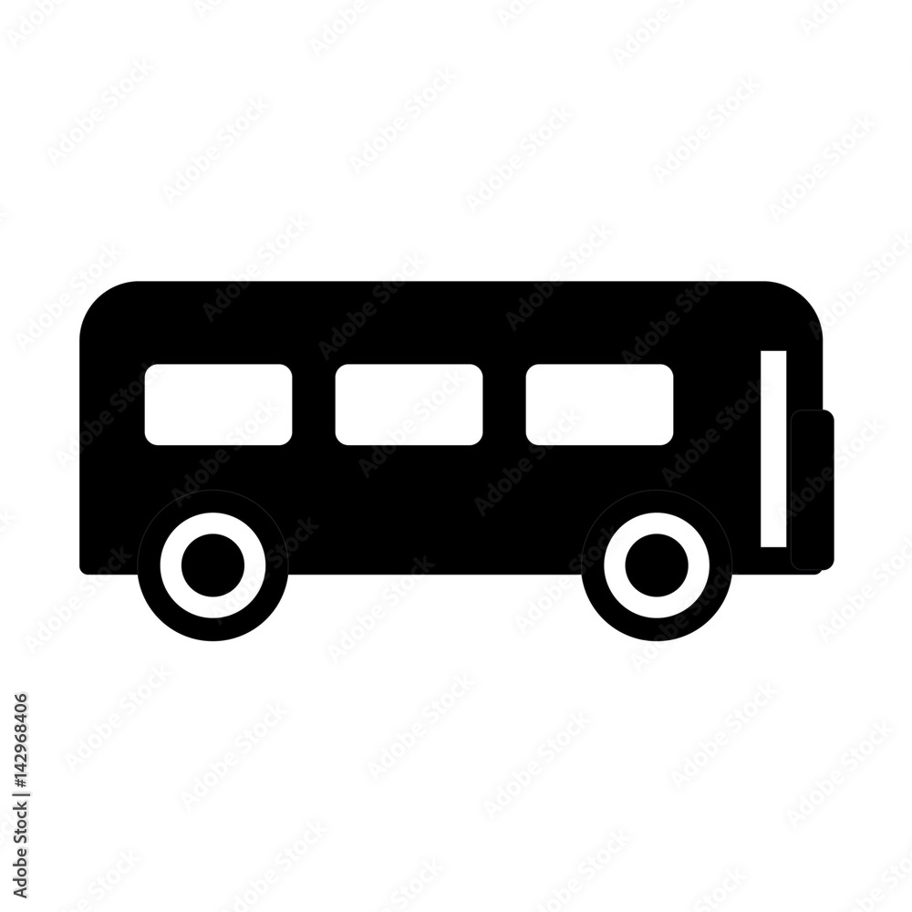 Icon bus black on white background.