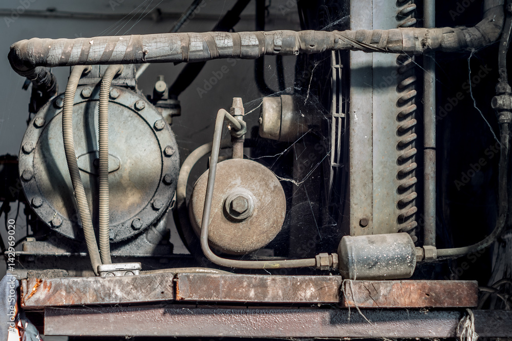 Old rusty air compressor