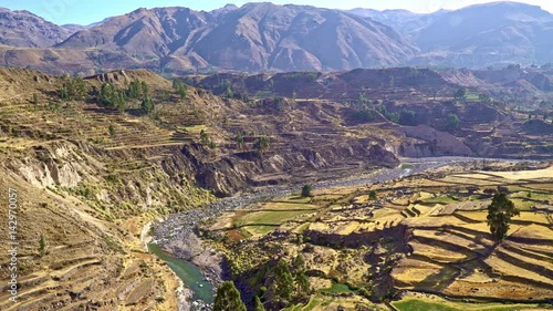 Colca Canyon in the Andean Mountains Peru