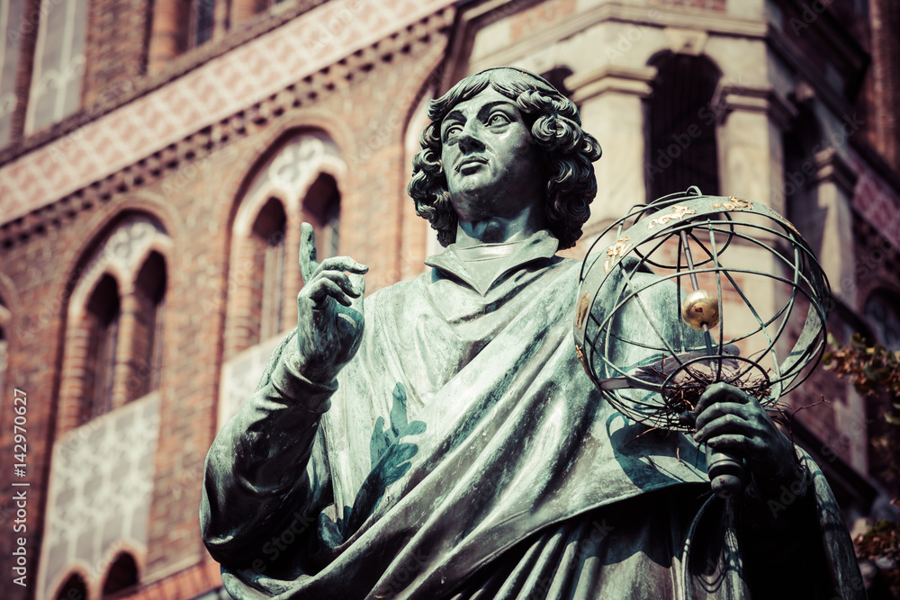 Nicolaus Copernicus statue in Torun, Poland