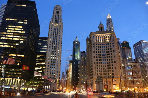 Chicago Michigan Avenue at Dusk
