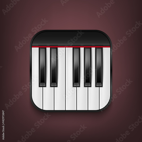 Vector photorealistic piano keyboard icon. Design template in EPS10.