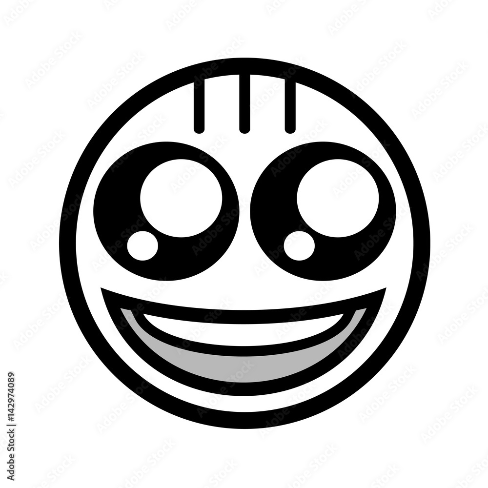 Fototapeta premium funny happy face draw