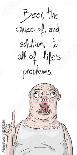 funny beer message illustration