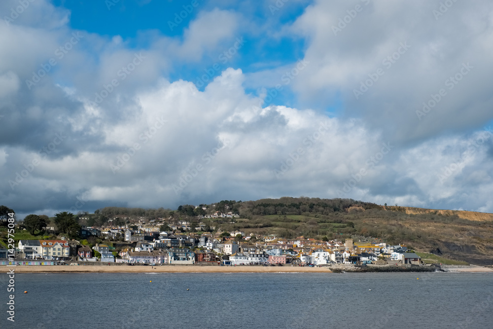 View of Lyme Regis from the Harbour Entrance