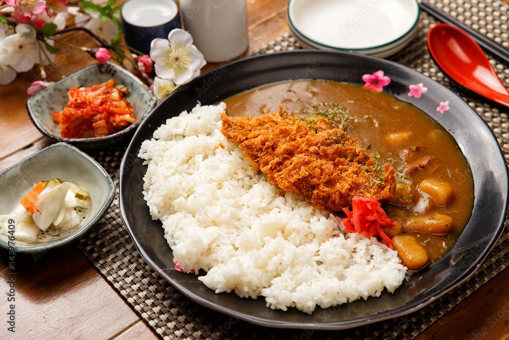 curried rice with tonkatsu, 카레돈카츠 curried rice with tonkatsu, 카레돈카츠