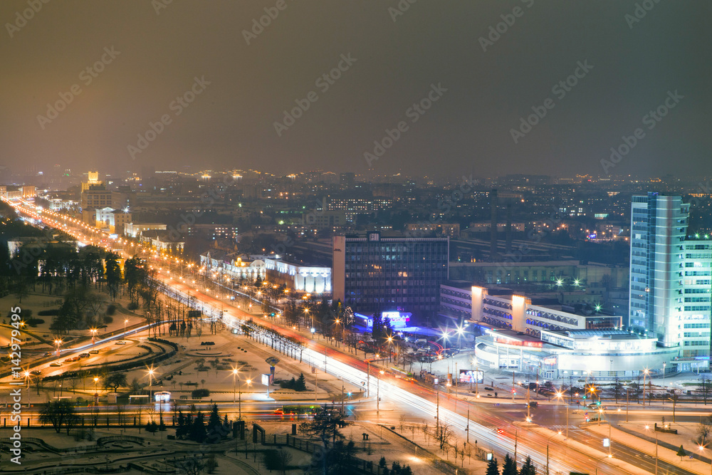Minsk city at night