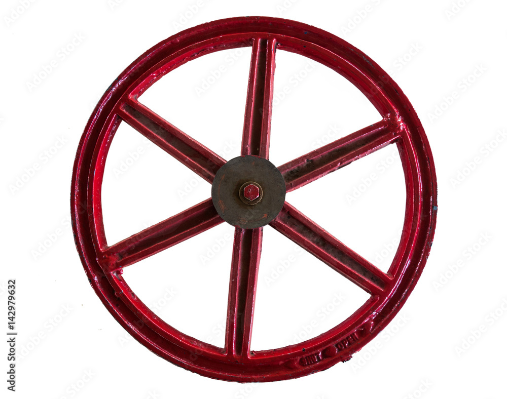 Obraz premium red valve isolated on white
