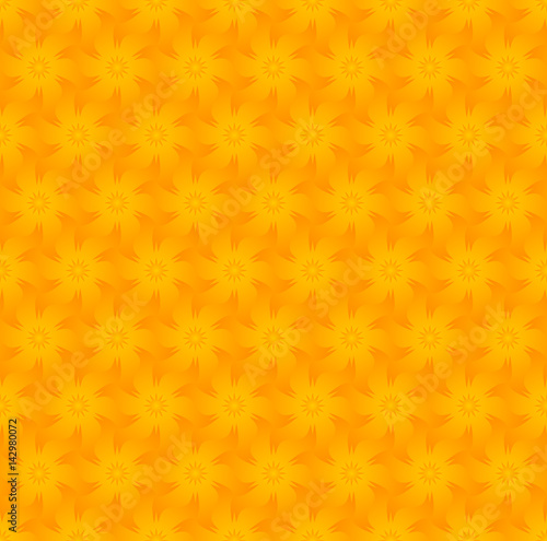Mosaic from gold flowers. Seamless pattern.