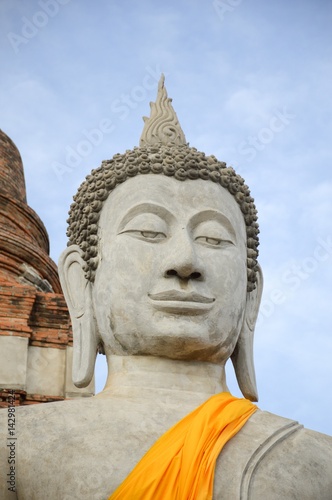 old buddha statue in public temple at Ayutthaya   Thailand