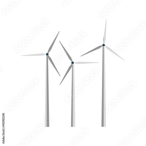 eolic wind turbine icon over white background. vector illustration