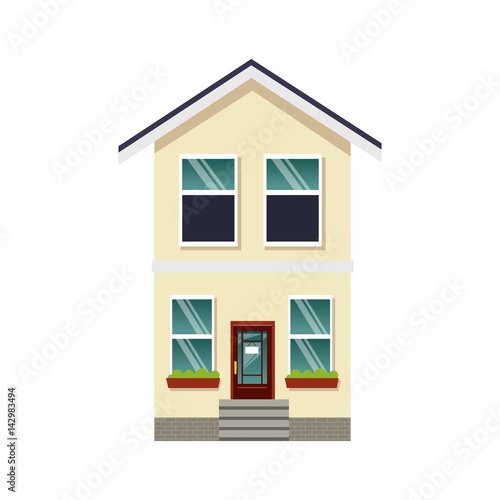 modern house icon over white background. colorful design. vector illustration © Jemastock
