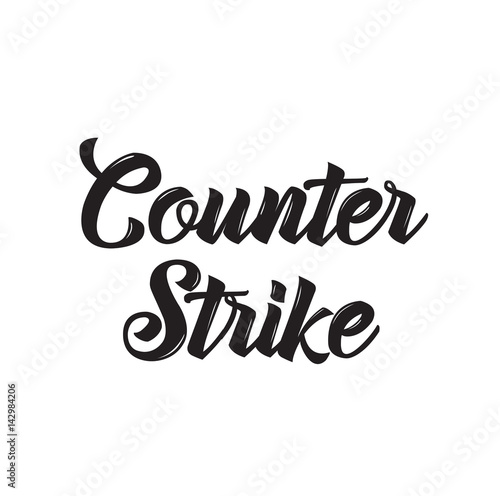 counter strike, text design. Vector calligraphy. Usable as background.