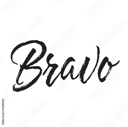 bravo, text design. Vector calligraphy. Usable as background.