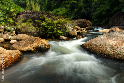 Small Waterfall in tropical forest.