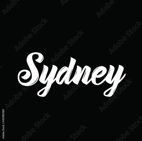 sydney, text design. Vector calligraphy. Typography poster.
