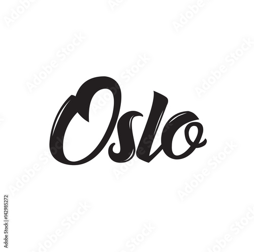 Canvas Print oslo, text design. Vector calligraphy. Typography poster.