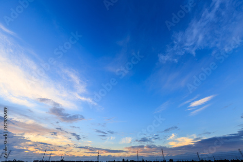 Beautiful sky cloud at dusk