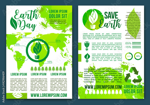 Earth nature ecology infographics vector brochure
