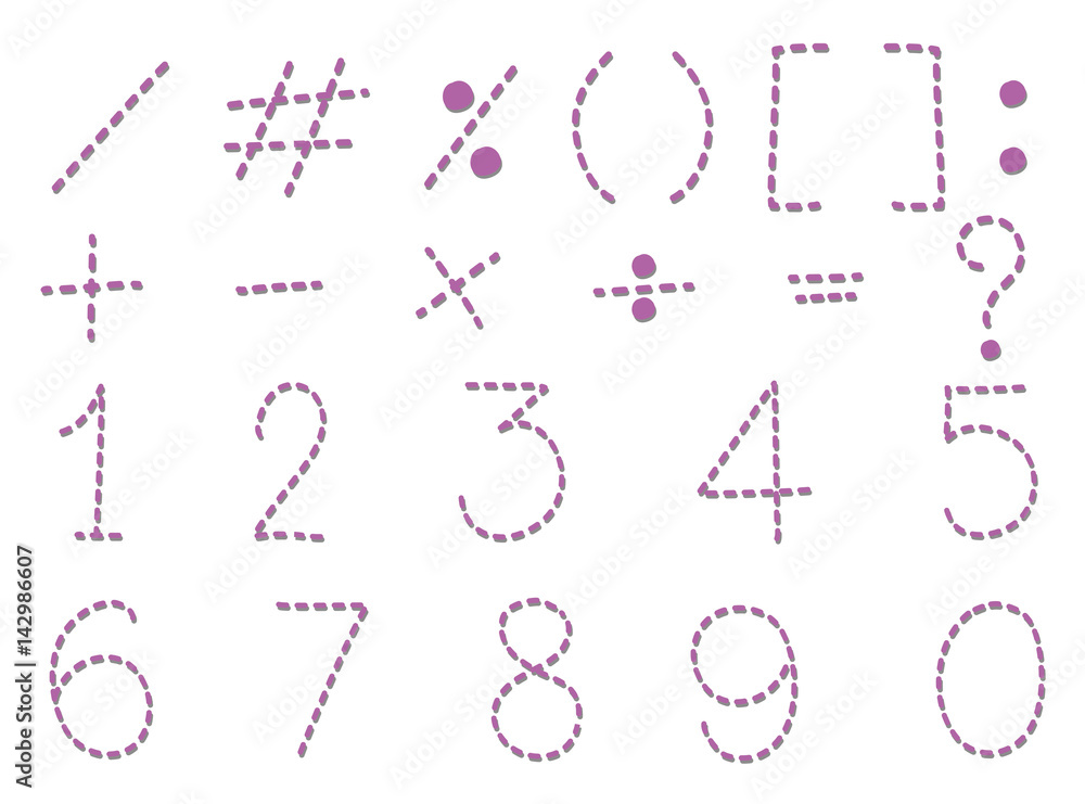 Numbers and signs in dashlines