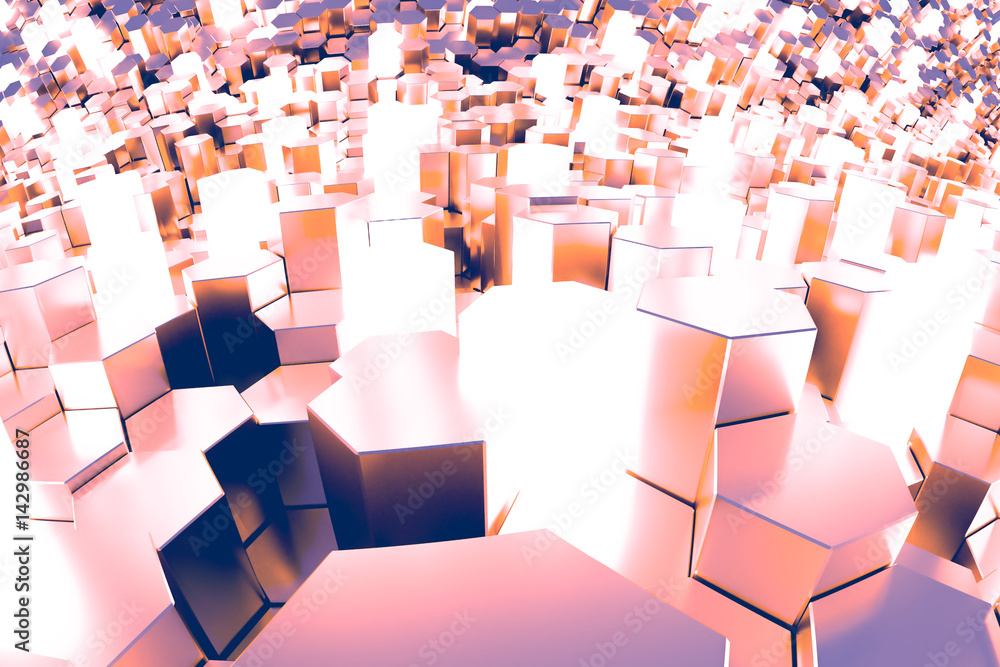 Obraz premium design element. 3D illustration. rendering. abstract hexagon background