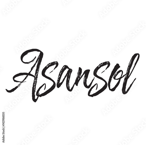 asansol, text design. Vector calligraphy. Typography poster. photo