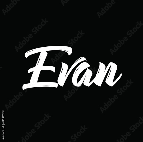 evan, text design. Vector calligraphy. Typography poster. photo