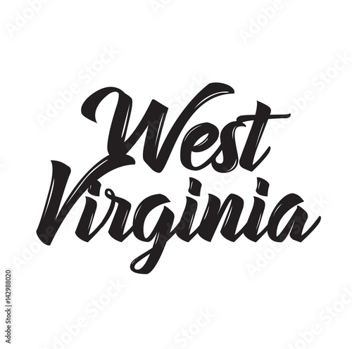 west virginia, text design. Vector calligraphy. Typography poster.