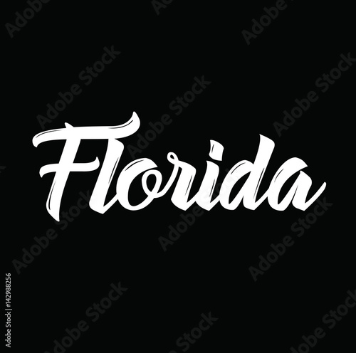 florida, text design. Vector calligraphy. Typography poster.
