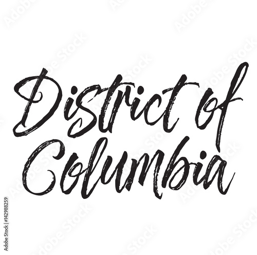 district of columbia, text design. Vector calligraphy. Typography poster.