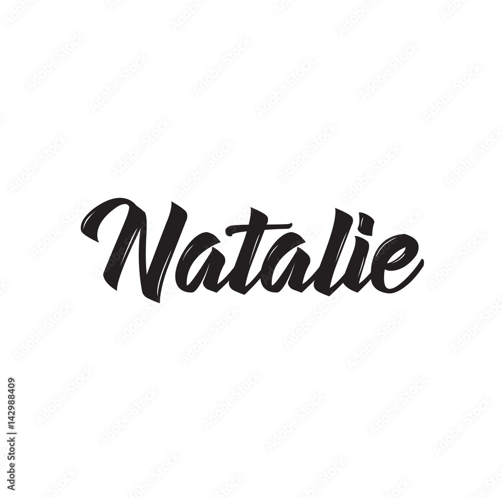 natalie, text design. Vector calligraphy. Typography poster. Stock ...