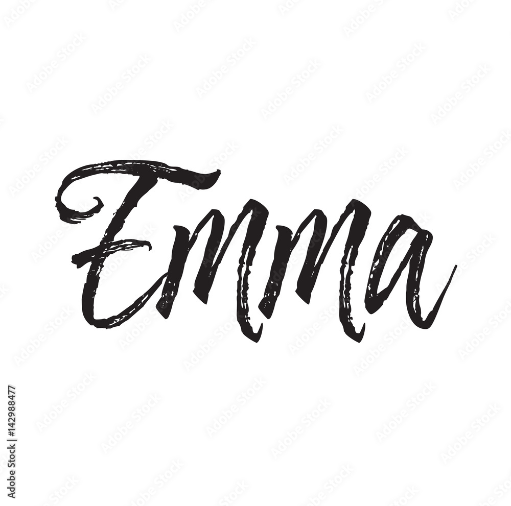 Emma Text Design Vector Calligraphy Typography Poster Stock Vector 