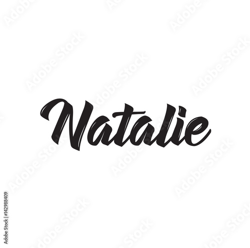 natalie, text design. Vector calligraphy. Typography poster. photo