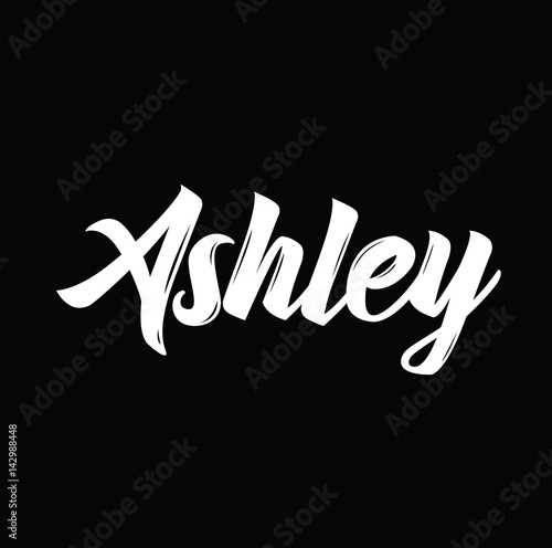 ashley, text design. Vector calligraphy. Typography poster.