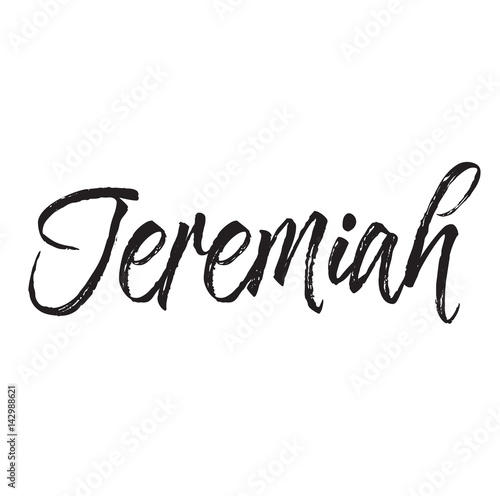 jeremiah, text design. Vector calligraphy. Typography poster. photo