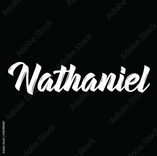 nathaniel, text design. Vector calligraphy. Typography poster. photo