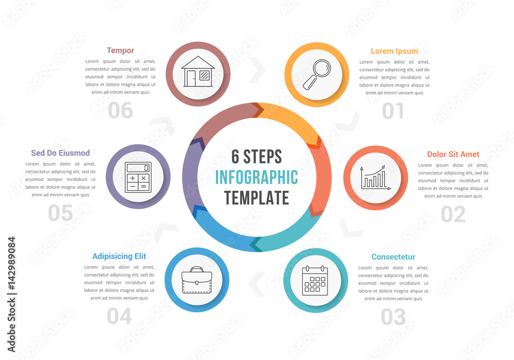 Circle Diagram with Six Steps Circle Diagram with Six Steps